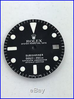 100% Genuine Rolex Submariner 1680 Matte Black Dial with set of Hands