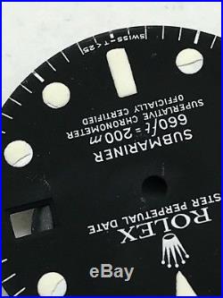 100% Genuine Rolex Submariner 1680 Matte Black Dial with set of Hands