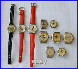 10-lot hand wind Kids Wristwatch COMIC & CHARACTER 1950s-1970s Parts Repair