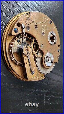 1872 E. Howard Series IV 15j N Pocket Watch Movement Good Staff Parts Repair