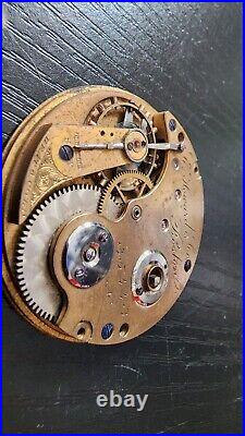 1872 E. Howard Series IV 15j N Pocket Watch Movement Good Staff Parts Repair