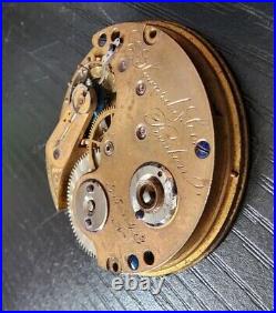 1872 E. Howard Series IV 15j N Pocket Watch Movement Good Staff Parts Repair