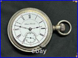 1893 18s 11j HAMPDEN Watch Company DUEBER POCKET WATCH Silveroid PARTS REPAIR