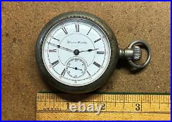 1893 18s 11j HAMPDEN Watch Company DUEBER POCKET WATCH Silveroid PARTS REPAIR