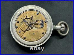 1893 18s 11j HAMPDEN Watch Company DUEBER POCKET WATCH Silveroid PARTS REPAIR
