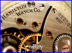 1929 Hamilton Mens Antique 14 KGF Wristwatch repair & parts Winds & hands move