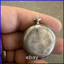 1930 Sterling Silver Gallet Co Bleeding Heart Pocket Watch Swiss 15j Nun Parts
