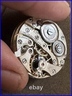 1930 Sterling Silver Gallet Co Bleeding Heart Pocket Watch Swiss 15j Nun Parts