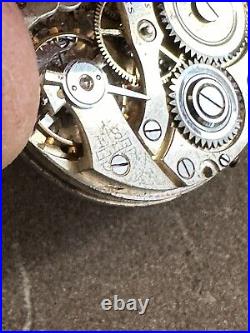 1930 Sterling Silver Gallet Co Bleeding Heart Pocket Watch Swiss 15j Nun Parts