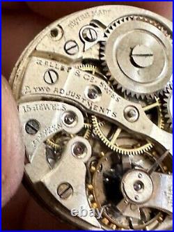 1930 Sterling Silver Gallet Co Bleeding Heart Pocket Watch Swiss 15j Nun Parts