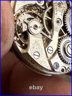 1930 Sterling Silver Gallet Co Bleeding Heart Pocket Watch Swiss 15j Nun Parts