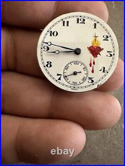 1930 Sterling Silver Gallet Co Bleeding Heart Pocket Watch Swiss 15j Nun Parts
