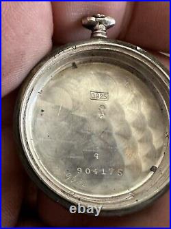 1930 Sterling Silver Gallet Co Bleeding Heart Pocket Watch Swiss 15j Nun Parts
