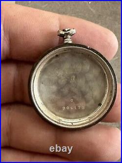 1930 Sterling Silver Gallet Co Bleeding Heart Pocket Watch Swiss 15j Nun Parts
