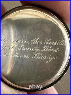 1930 Sterling Silver Gallet Co Bleeding Heart Pocket Watch Swiss 15j Nun Parts