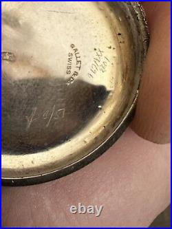 1930 Sterling Silver Gallet Co Bleeding Heart Pocket Watch Swiss 15j Nun Parts