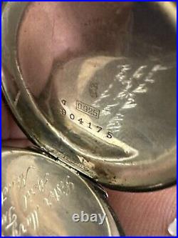 1930 Sterling Silver Gallet Co Bleeding Heart Pocket Watch Swiss 15j Nun Parts