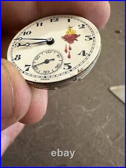 1930 Sterling Silver Gallet Co Bleeding Heart Pocket Watch Swiss 15j Nun Parts