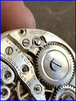 1930 Sterling Silver Gallet Co Bleeding Heart Pocket Watch Swiss 15j Nun Parts
