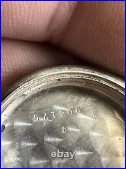 1930 Sterling Silver Gallet Co Bleeding Heart Pocket Watch Swiss 15j Nun Parts