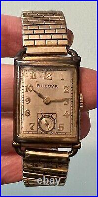 1943 BULOVA PRESIDENT 21 Jewels 7AP 10K Gold Filled Mens Watch For Parts/Repairs