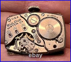 1943 BULOVA PRESIDENT 21 Jewels 7AP 10K Gold Filled Mens Watch For Parts/Repairs