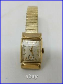 1951 Bulova Watch 17 Jewels 10k Rolled Gold Plate Parts or Repair Not Working