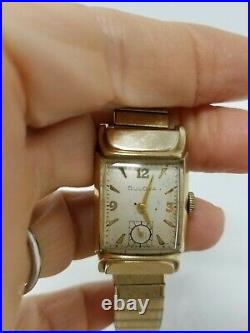 1951 Bulova Watch 17 Jewels 10k Rolled Gold Plate Parts or Repair Not Working