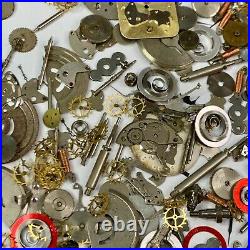 1 Pound LB Steampunk Watch Parts Large Wheel Gear Hand Crown Watchmakers Lot Art