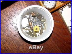 31 Vintage DOLLAR Wind Pocket Watch + Extra CROWNS, HANDS, CASES + parts repair