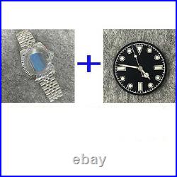 39mm Sapphire Glass Steel Watch Case+Band+Dial+Hands Parts for NH35/36 Movement