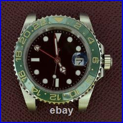 40mm GMT Watch Case 3804 316L Stainless Steel Sapphire Glass Luminous Hands