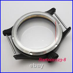 43mm Sapphire PVD Black watch case + sterile dial + hands fit ETA 6497 st3600