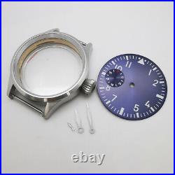 43mm Sapphire watch case + sterile Dial + Hands Fits ETA 6497 st36 Movement