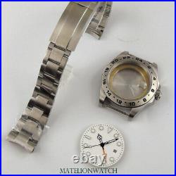 43mm Watch Case Set Parts Dial Hands Bracelet Fit For Mingzhu 3804 GMT Function