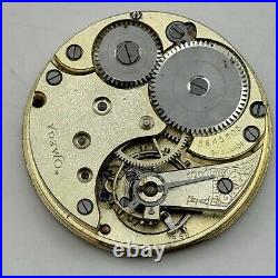 44mm 1921 Omega Hunter Pocket Watch Movement Dial Hands Parts Repair Restoration