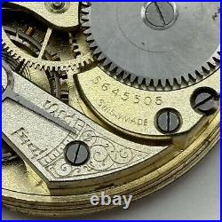 44mm 1921 Omega Hunter Pocket Watch Movement Dial Hands Parts Repair Restoration