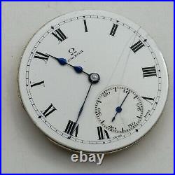 44mm 1921 Omega Hunter Pocket Watch Movement Dial Hands Parts Repair Restoration