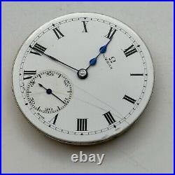 44mm 1921 Omega Hunter Pocket Watch Movement Dial Hands Parts Repair Restoration