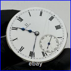 44mm 1921 Omega Hunter Pocket Watch Movement Dial Hands Parts Repair Restoration