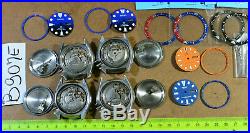 4pc Kit SEIKO DIVER Automatic 6309 Parts Watch AsIs + New Dials/ hands/ bezel