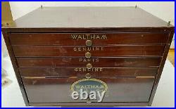 5-Drawer Waltham Metal Cabinet, Pocket & Wrist Watch Parts, Jewels, Staff, Hands