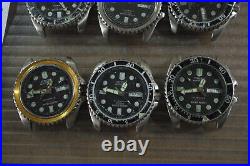 6pc Vintage CITIZEN DIVER 200M 8200 Automatic Gents Parts Watch Run AsIs