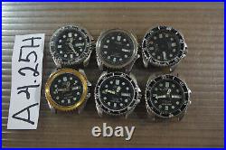 6pc Vintage CITIZEN DIVER 200M 8200 Automatic Gents Parts Watch Run AsIs