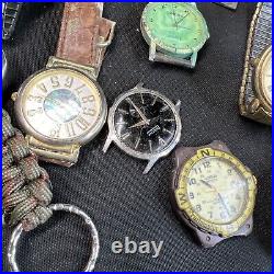 (70+) VTG Watch Lot MEN'S 1960's-2000s Estate Parts Lot Brands Bands Gold Silver