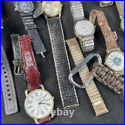 (70+) VTG Watch Lot MEN'S 1960's-2000s Estate Parts Lot Brands Bands Gold Silver