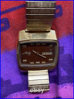 70s MIDO MultiStar Day Date Automatic Rectangle Wristwatch Not running Parts