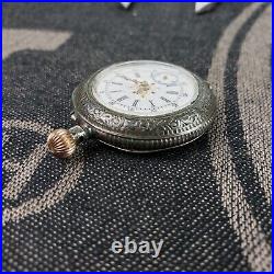 ANTIQUE Cylindre Remontoir Fancy Hands Dial. 935 Sterling Pocket Watch PARTS REP