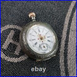 ANTIQUE Cylindre Remontoir Fancy Hands Dial. 935 Sterling Pocket Watch PARTS REP