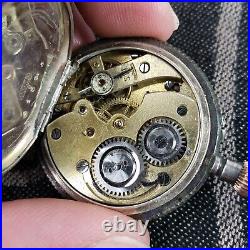 ANTIQUE Cylindre Remontoir Fancy Hands Dial. 935 Sterling Pocket Watch PARTS REP